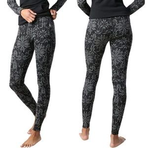 Smartwool Merino 250 Baselayer Pattern Bottom black legging tights snowflake